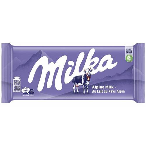 ميلكا شوكولاتة بحليب جبال الالب 98جم