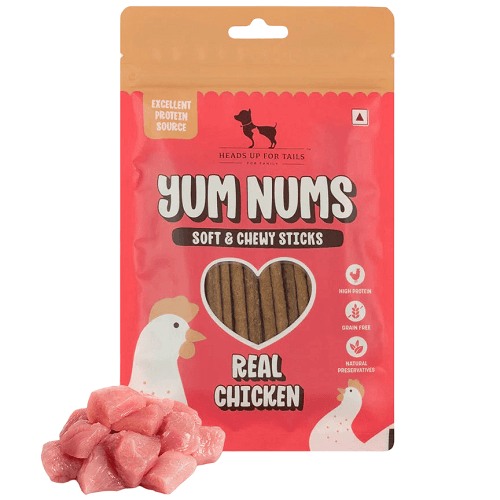 هيدز اب فور تيلز اعواد ناعمة وطرية بنكهة الدجاج للكلاب 70جم