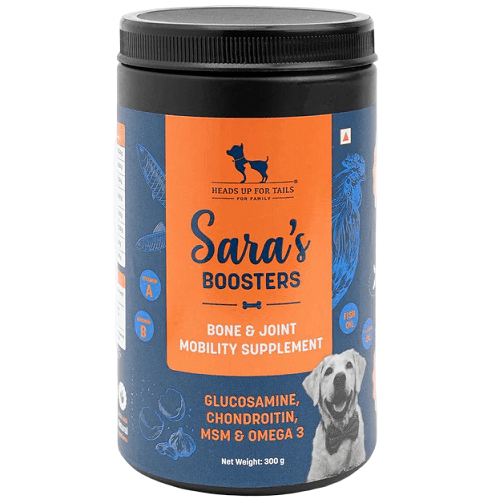هيدز اب فور تيلز سارة مكمل غذائي لتعزيز حركة العظام والمفاصل للكلاب 300جم