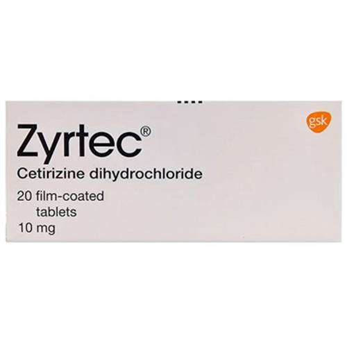 زيرتك 10مجم سيتريزين داي هيدروكلوريد لعلاج الحساسية 20قرص مغلف