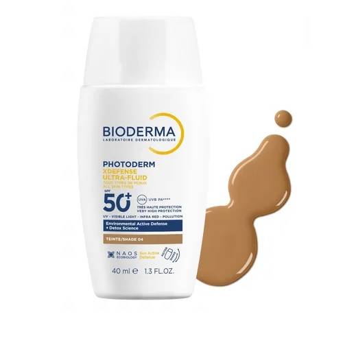 بيوديرما فوتوديرم اكس ديفينس فلويد فائق الخفة بعامل حماية 50+ بدرجة T04 الملونة 40مل