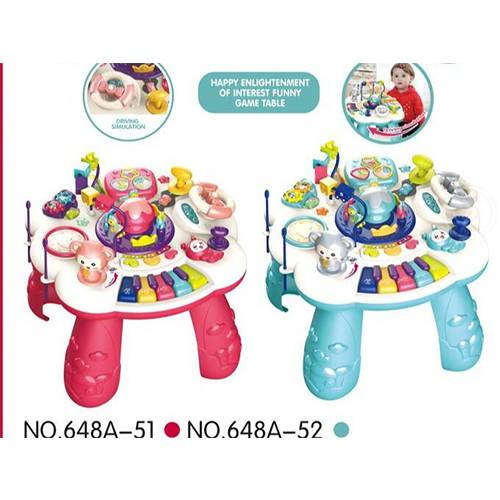 طاوله بيانو مع العاب ازرق وردي موديل رقم.51