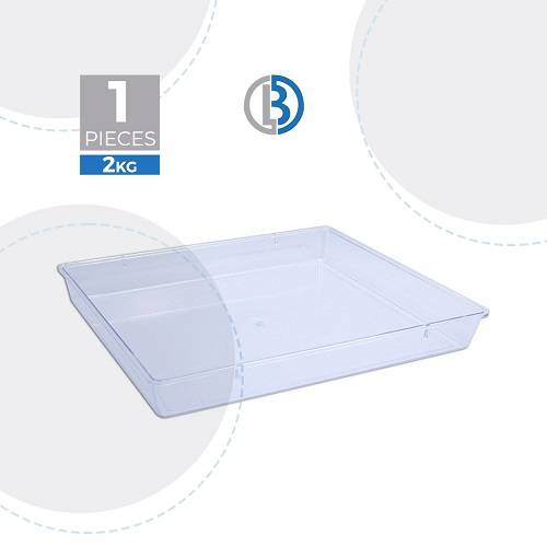 بي واي دي علبة كريستال مستطيلة مع غطاء شفاف 2كجم 1حبة