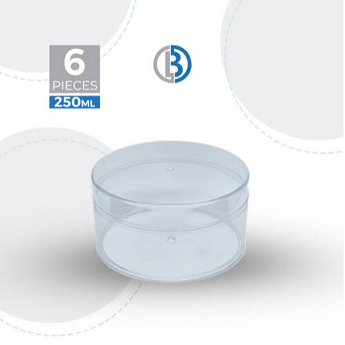 علبة كريستال مدورة بغطاء 250مل 6حبة موديل رقم.JNH-008
