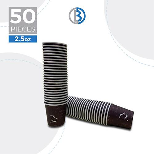 اكواب ورقية ملونة ذات جدار واحد مقاس 2.5اونص50 حبة