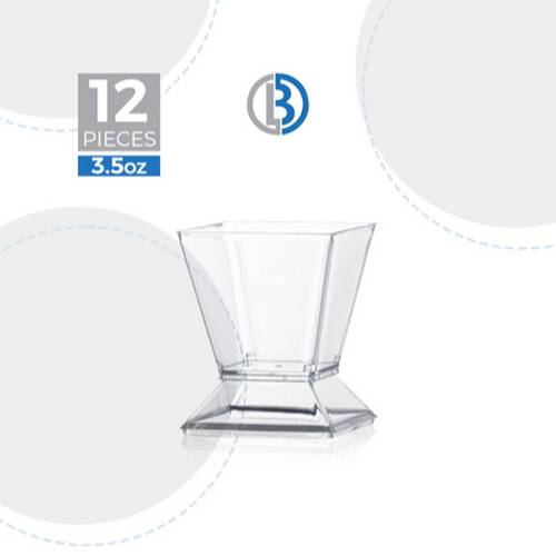 كوب هرمي كريستالي مع غطاء 3.5اونص 12حبة