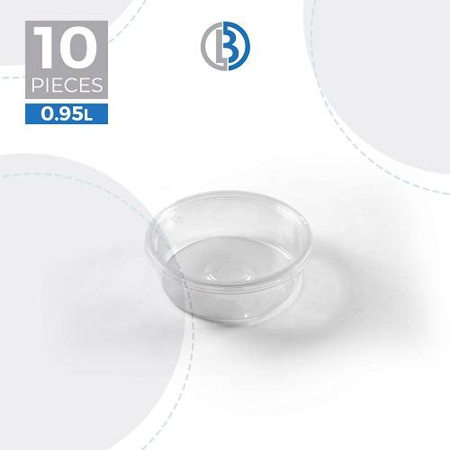 عبوة بلاستيكية مدورة الشكل مع غطاء سعة 0.95 لتر 10حبة موديل رقم.GPT32