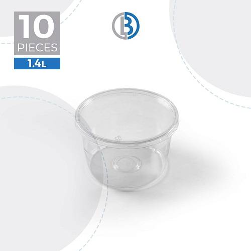 عبوة بلاستيكية مدورة الشكل مع غطاء سعة 1.4لتر 10حبة موديل رقم.GPT48