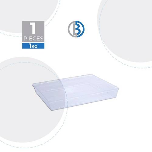 بي واي دي علبة كريستال مستطيلة مع غطاء شفاف1كجم 1حبة