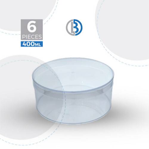 علبة كريستال مدورة بغطاء 400مل 6حبة موديل رقم.JNH-021