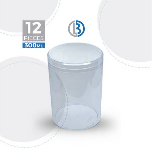 علبة كريستال مدورة بغطاء 300مل 12حبة موديل رقم.JNH-012