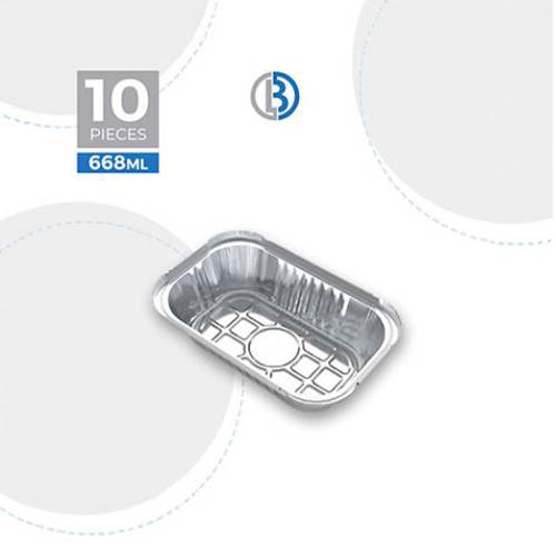 ماعون الومنيوم مستطيل مع غطاء كرتون 10حبة موديل رقم.8368