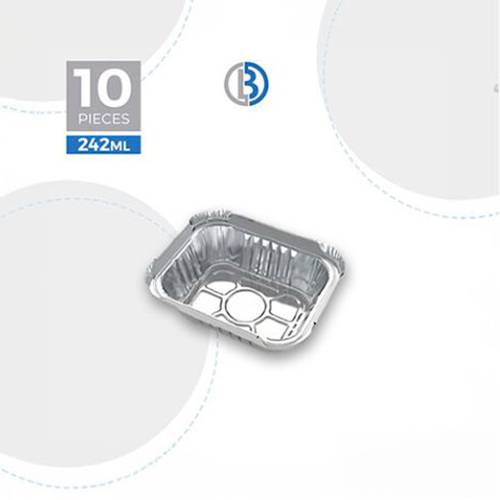 ماعون الومنيوم مستطيل مع غطاء كرتون 10حبة موديل رقم.83250