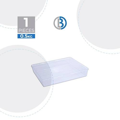 بي واي دي علبة كريستال مستطيلة مع غطاء شفاف 0.5كجم 1حبة