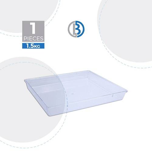 بي واي دي علبة كريستال مستطيلة مع غطاء شفاف 1.5كجم 1حبة