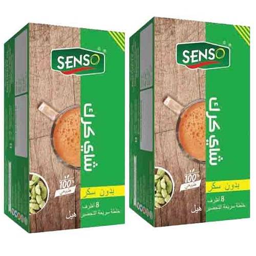 سينسو شاي كرك بالهيل بدون سكر 20جم 8اكياس 2حبة