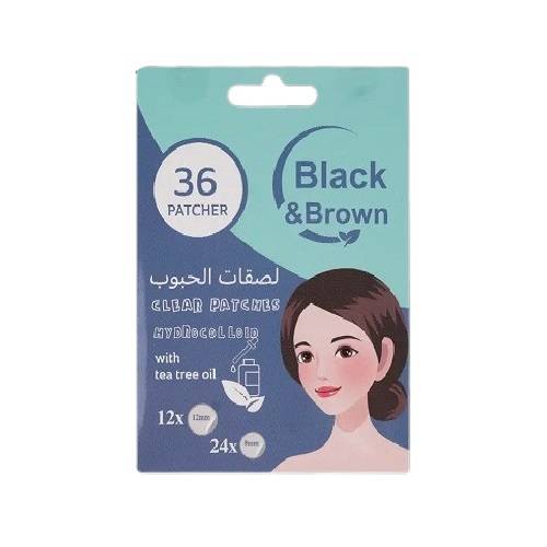 بلاك اند براون لاصقات هيدروكولويد لحب الشباب السوداء والبنيه بزيت شجر الشاي 36لاصقة