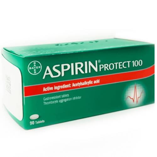 اسبرين بروتيكت 100مجم مقاوم للعصارة المعدية ومثبط لتجمع الصفائح الدموية 90اقراص