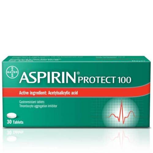 اسبرين بروتيكت 100مجم مقاوم للعصارة المعدية ومثبط لتجمع الصفائح الدموية 30اقراص فوارة