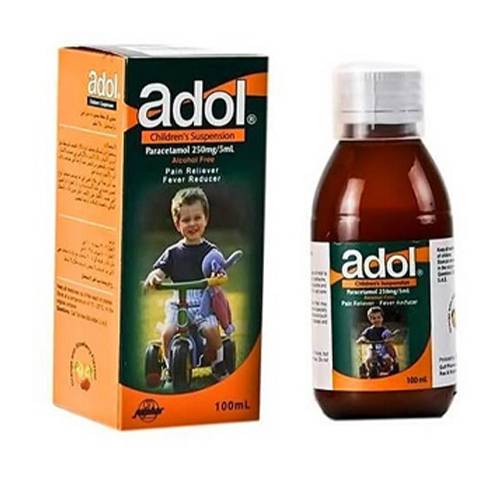 ادول 250مجم/5مل معلق شراب مسكن للالم وخافض للحمى للاطفال 100مل