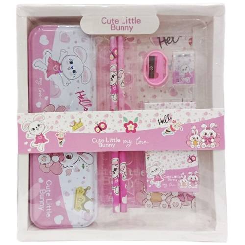 مجموعة ادوات مدرسية وردي رقم.8015