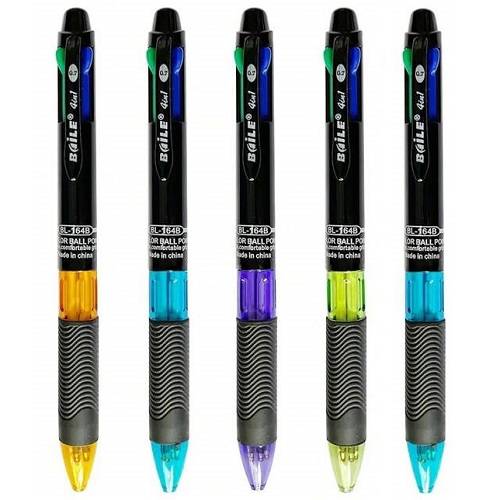 بايلي قلم جاف 4×1 متعدد الالوان 5حبة