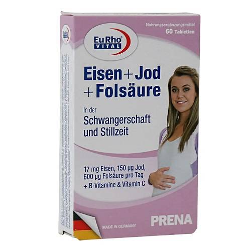 يوروفيتال حديد وايودين وفوليك اسيد اقراص للحامل 60قرص