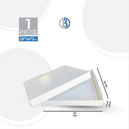 علب كرتون بيضاء 29×24×3سم 1حبة