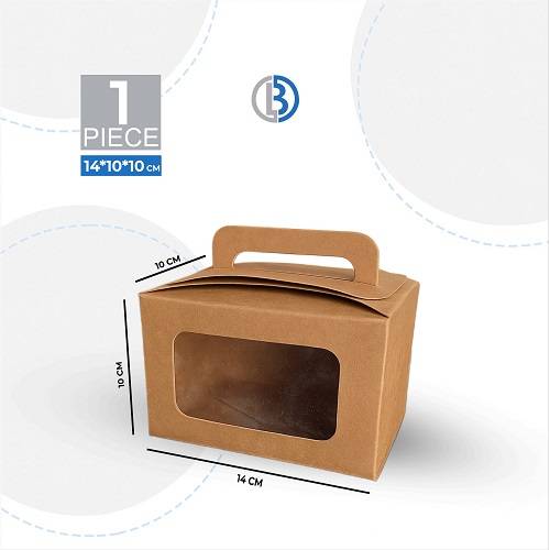 علب كرتون كرافت مع نافذة 14×10×10سم 1حبة