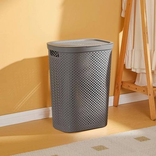 سلة غسيل كبيرة مع غطاء رمادى رقم.K1879