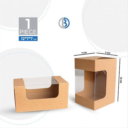علب كرتون كرافت مع نافذة 12×7×7سم 1حبة
