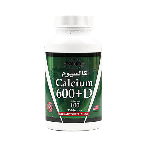 نور كالسيوم 600+ فيتامين د مكمل غذائي لدعم صحة العظام وتحسين امتصاص الكالسيوم 100قرص