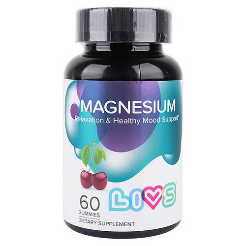 ليفز ماغنيسيوم مكمل غذائي على هيئة علكة جيلاتينية بنكهة الكرز للاسترخاء والتقليل من التوتر العصبي 60حبة