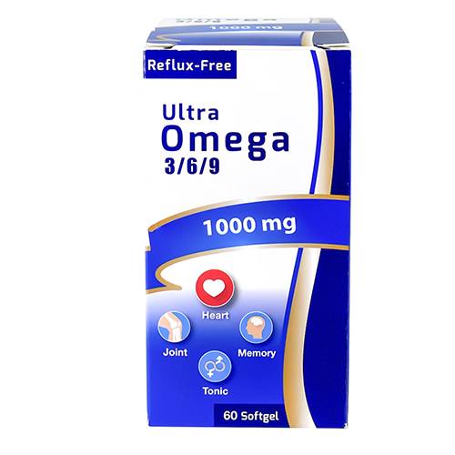 ريفلاكس فري الترا اوميجا 3 6 9 1000مجم مكمل غذائي 60كبسولة جيلاتينية