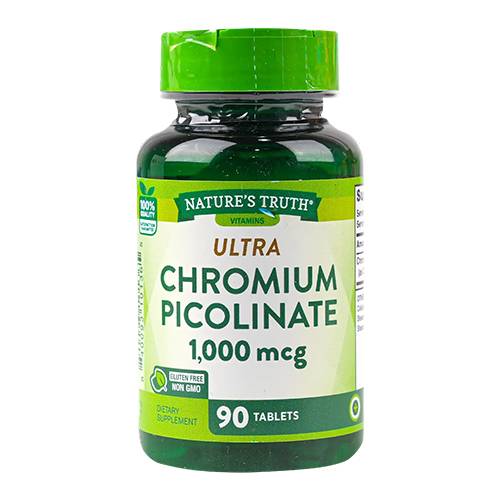 ناتشرز تروث الترا كروموميوم بيكولينات 1000مجم مكمل غذائي لدعم تنظيم مستويات السكر في الدم 90كبسولة
