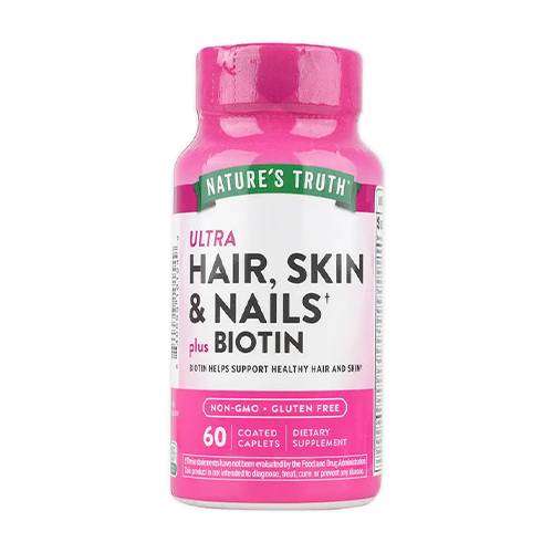 ناتشرز تروث الترا بيوتين مكمل غذائي لدعم صحة الشعر والجلد والاظافر 60كبسولة