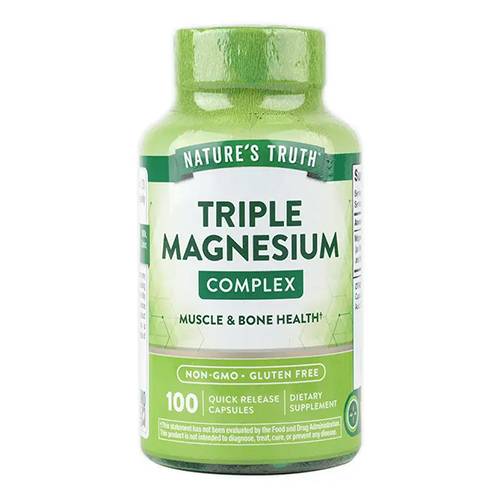 ناتشرز تروث مغنسيوم ثلاثي مكمل غذائي لدعم صحة العظام والعضلات 100كبسولة
