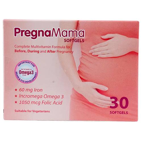 بريجنا ماما لدعم الاحتياجات الغذائية للنساء الحوامل 30كبسولة هلامية