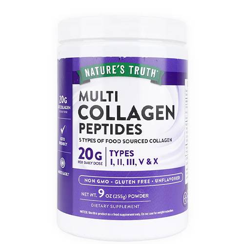 ناتشرز تروث مالتي كولاجين بروتين بودر بدون نكهة مكمل غذائي لصحة العظام والمفاصل والجلد 255جم