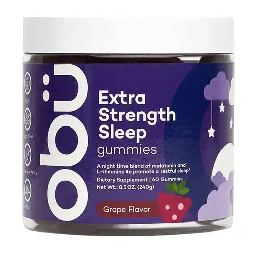 اوبو اكسترا سترينث سليب مكمل غذائي لتعزيز الاسترخاء وتحسين جودة النوم بالعنب 60حلاو 240جم