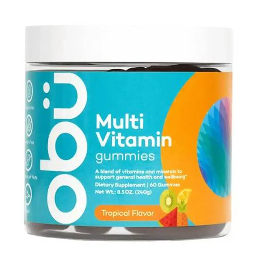اوبو مكمل غذائي متعدد الفيتامينات لتعزيز الصحة العامة للبالغين بالنكهة الاستوائية 60حلاو 240جم