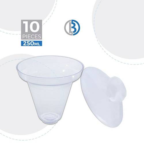 كريستال باك كوب حلويات مع غطاء 250مل 10حبة