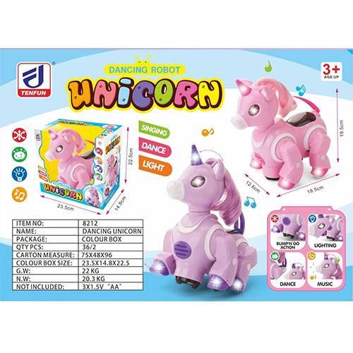 روبوت يونيكورن الراقص مع الموسيقي والاضاءة رقم.8212