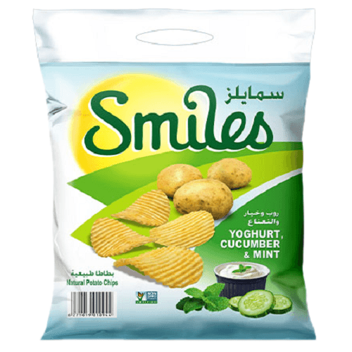 سمايلز رقائق بطاطا بنكهة روب وخيار والنعناع 22جم 20حبة