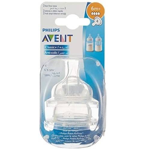 فيليبس افينت حلمات كلاسيك مضادة للمغص من عمر 6شهور فاكثر 2قطعة