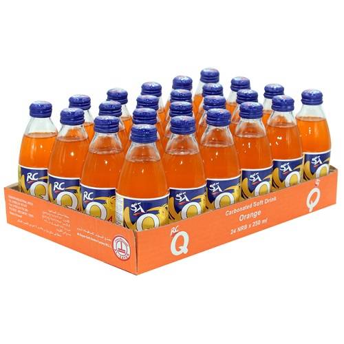 كيو ار سي مشروب غازي بنكهة البرتقال 250مل 24حبة
