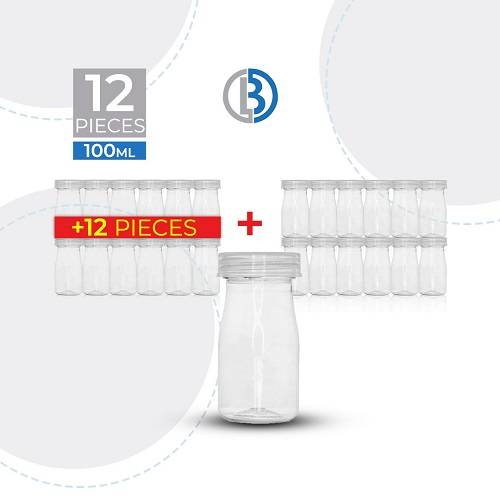 بطل بلاستيك شفافة دائرية الشكل 12حبة و 12حبة مجانا 100مل