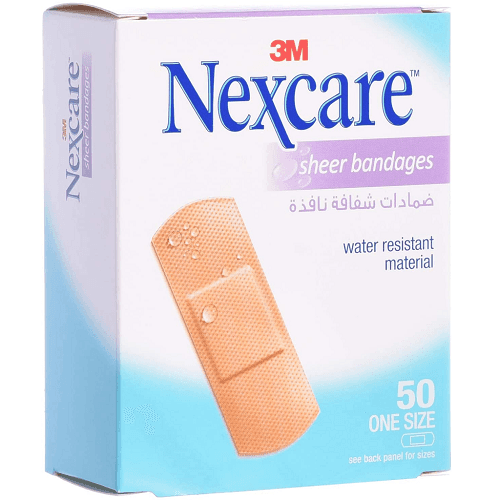 نكسكير ضمادات شفافة نافذة مقاومة للماء 50لاصقة