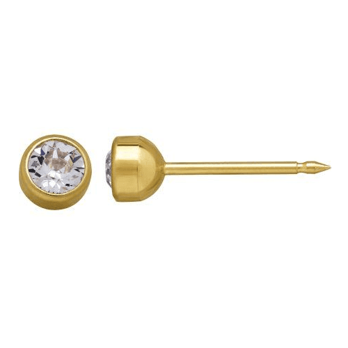 لاستروس اقراط طبية شكل ماسي صغير مطلية بالذهب عيار 18قيراط رقم.179