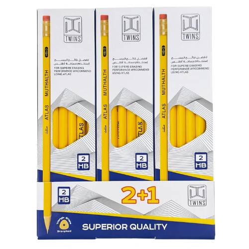 توينز اقلام رصاص مثلثة عرض 2+1